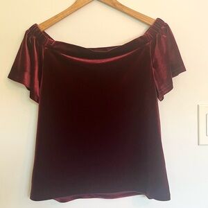 White House Black Market burgundy velvet top